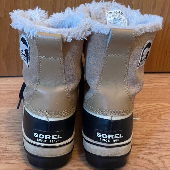 Sorel Tivoli Lace Up Waterproof Mid Calf Women’s Winter Boots Sz 10 Tan & Black - Picture 10 of 15